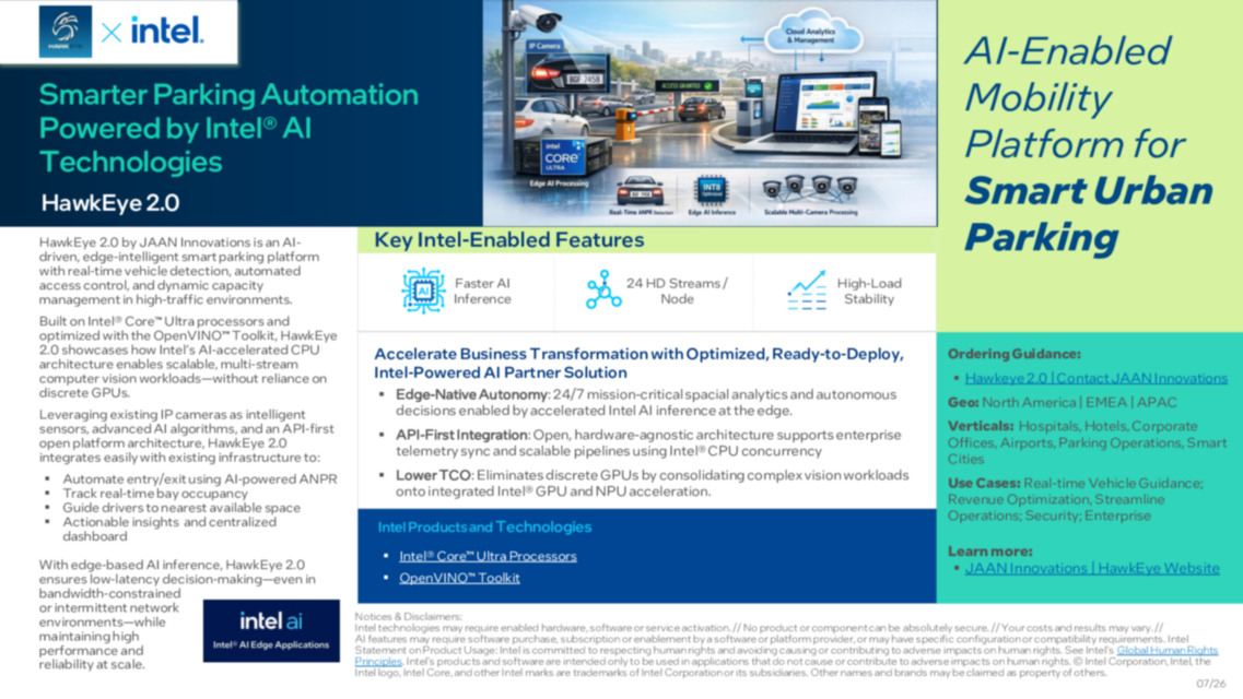 Smarter Parking Automation Powered by Intel® AI Technologies