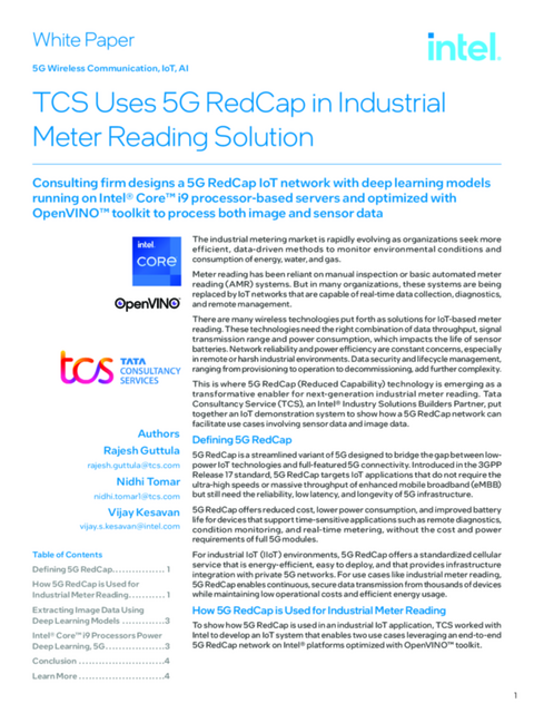 TCS Uses 5G RedCap in Industrial Meter Reading Solution... 