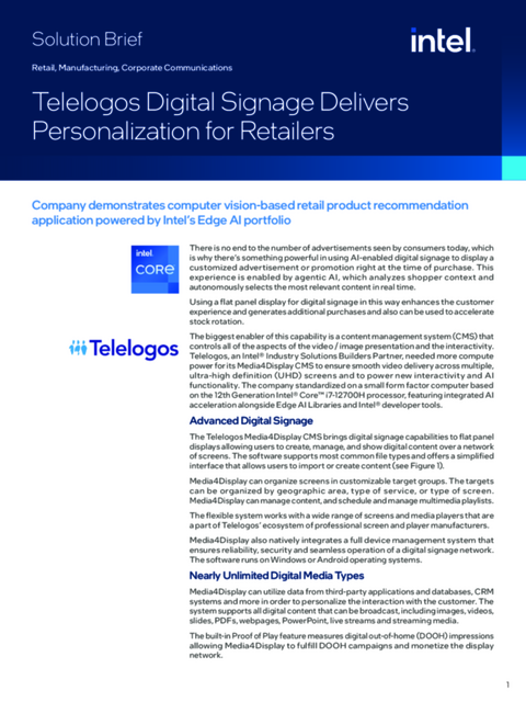 Telelogos Digital Signage Delivers Personalization for Retailers... 