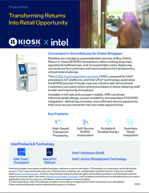 The KIOSK Automated Returns Kiosk (ARK), Powered by Intel® Processors