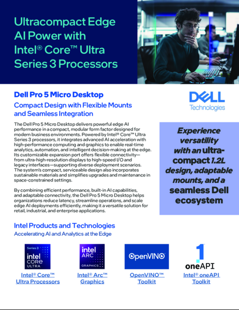 Ultracompact Edge AI Power with Intel® Core™ Ultra Series 3 Processors... 