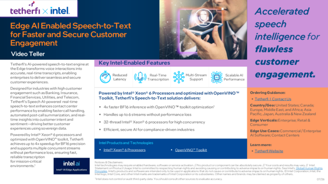 Video Teller: Edge AI Enabled Speech-to-Text for Faster and Secure Customer Engagement...