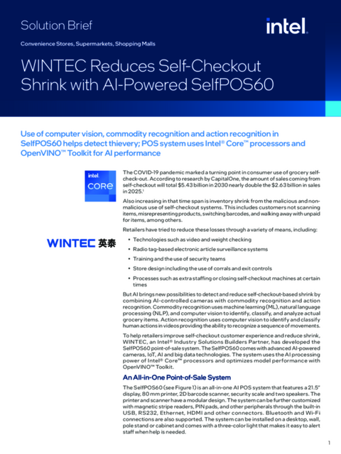 WINTEC Reduces Self-Checkout Shrink with AI-Powered SelfPOS60