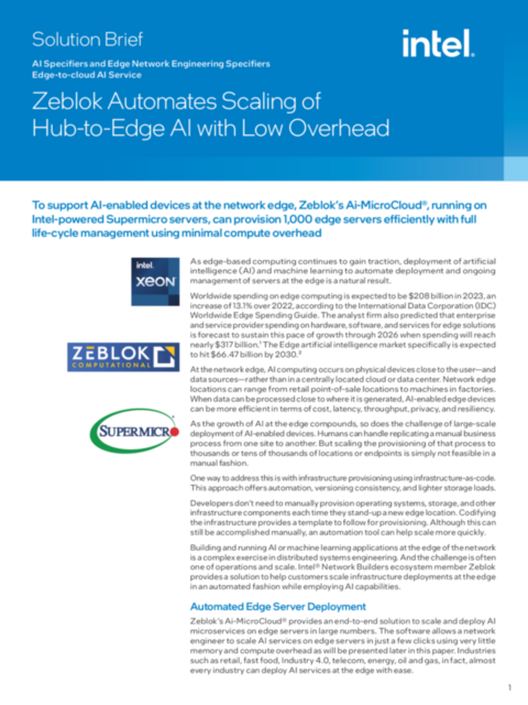 Zeblok Automates Scaling of Hub-to-Edge AI with Low Overhead