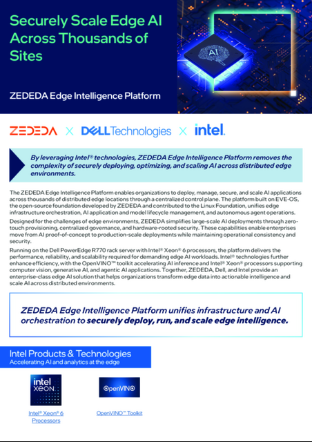 ZEDEDA Edge Intelligence Platform... 